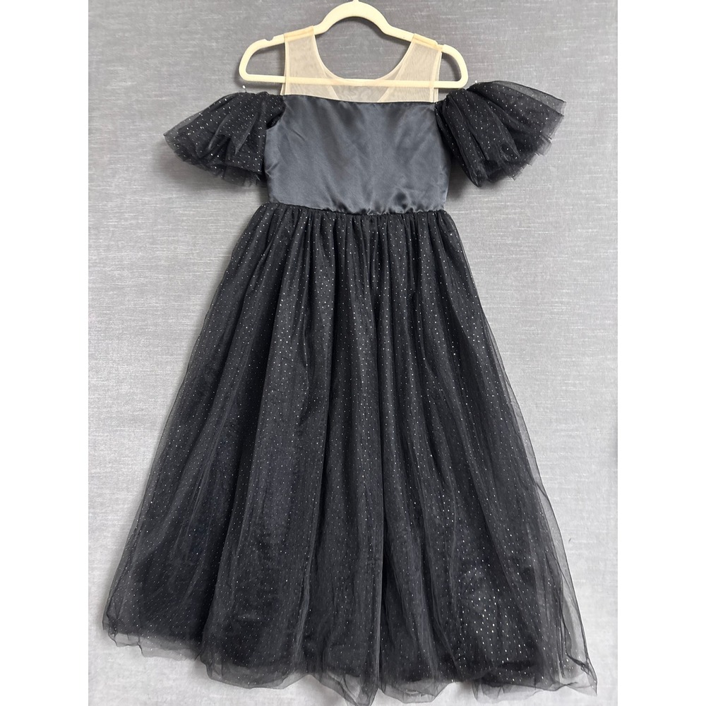 Ka Qinini Dress 12 Y Black Glitter Tulle Halloween Costume Witch Formal Party